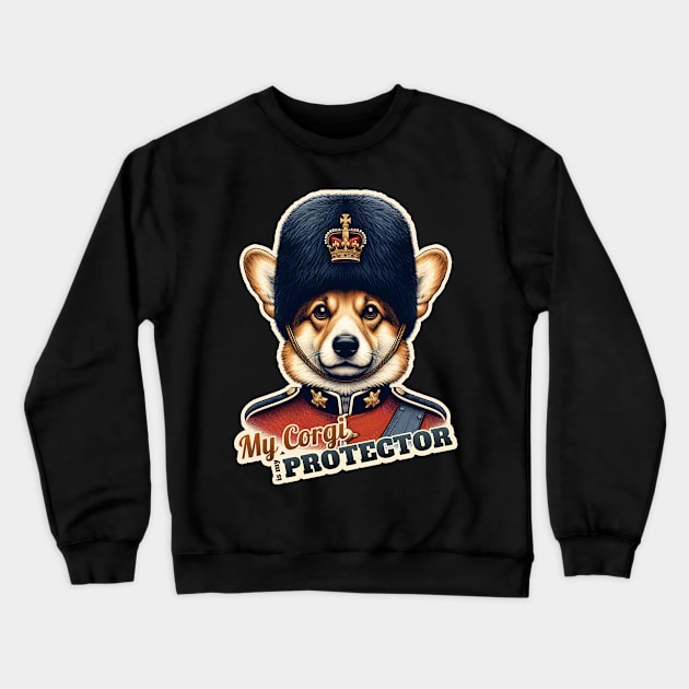 Corgi King Queen guard Crewneck Sweatshirt by k9-tee